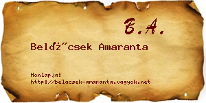 Belácsek Amaranta névjegykártya